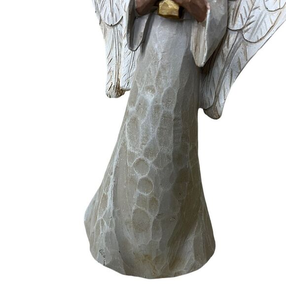 BURTON + Burton Carved Look Resin Angel Holding A Cross - Picture 4 of 9